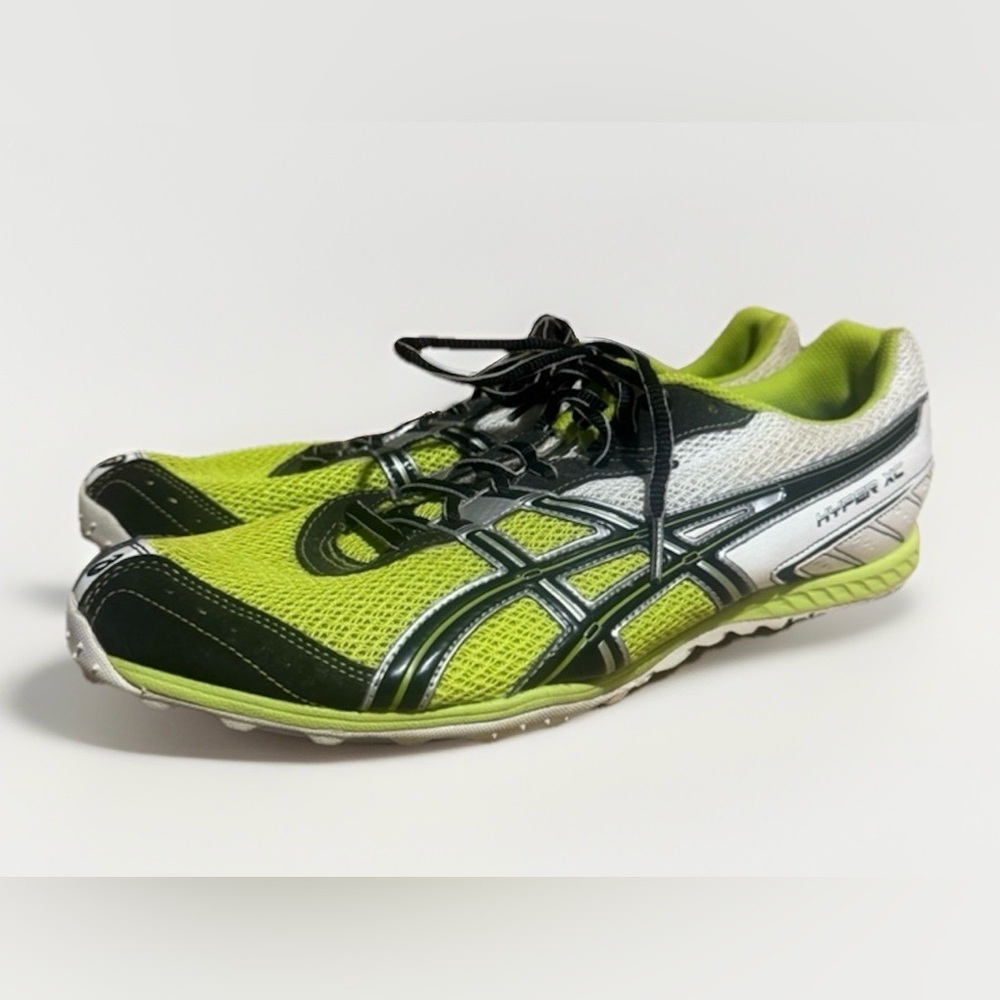 Asics Hyper XC Mens 12.5 Track and Field Running Shoes Sneakers Black Neon g005n